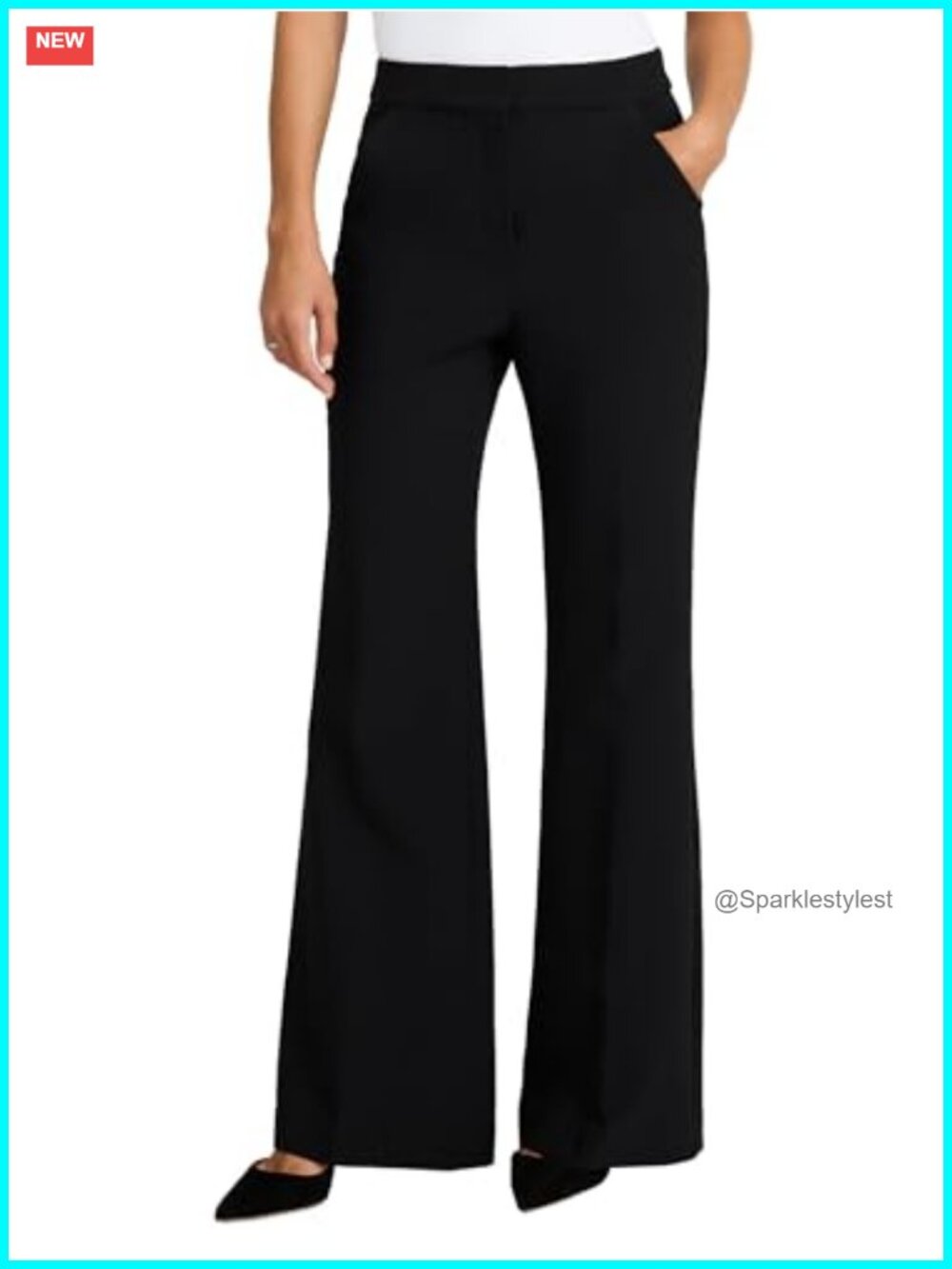 High-Rise Flare Dress Pants Stretch Twill 4-Way Stretch Work